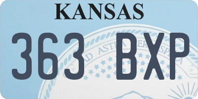 KS license plate 363BXP