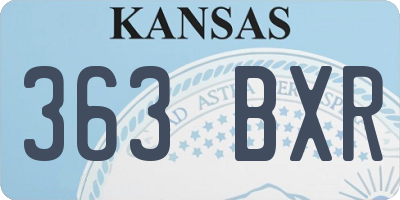 KS license plate 363BXR