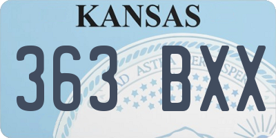 KS license plate 363BXX