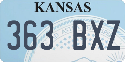 KS license plate 363BXZ