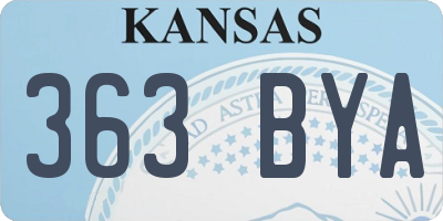 KS license plate 363BYA