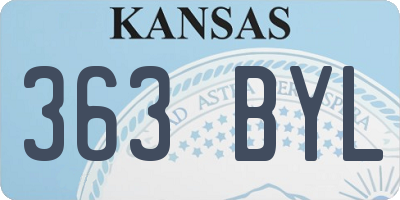 KS license plate 363BYL