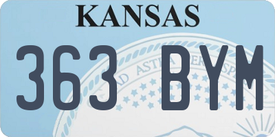 KS license plate 363BYM