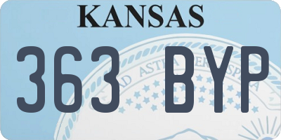KS license plate 363BYP