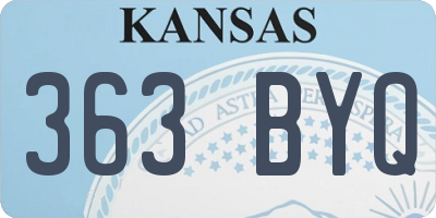KS license plate 363BYQ