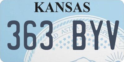 KS license plate 363BYV