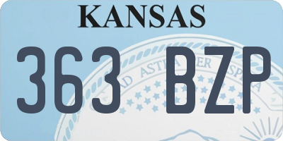KS license plate 363BZP