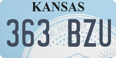 KS license plate 363BZU
