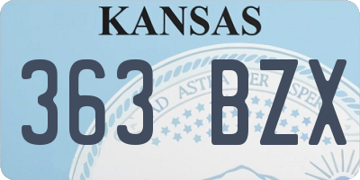 KS license plate 363BZX