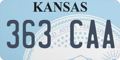 KS license plate 363CAA