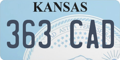KS license plate 363CAD