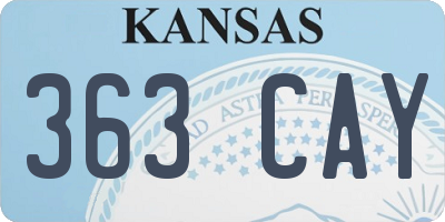 KS license plate 363CAY