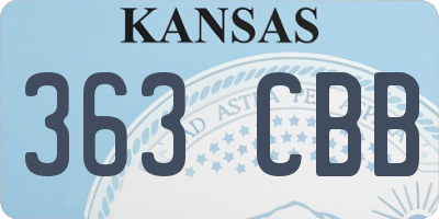 KS license plate 363CBB