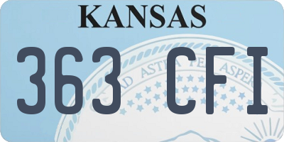 KS license plate 363CFI