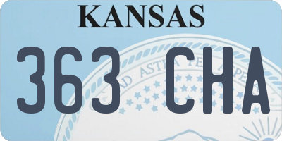 KS license plate 363CHA