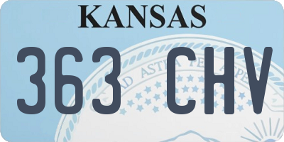KS license plate 363CHV
