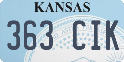 KS license plate 363CIK