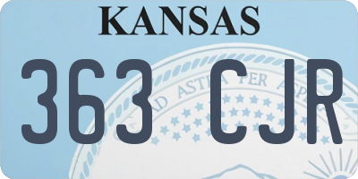 KS license plate 363CJR