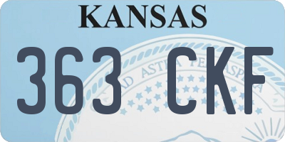 KS license plate 363CKF