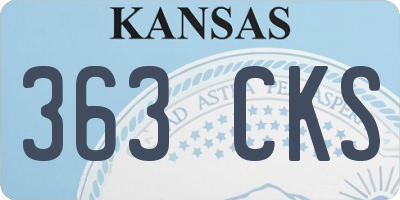 KS license plate 363CKS
