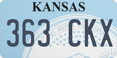 KS license plate 363CKX