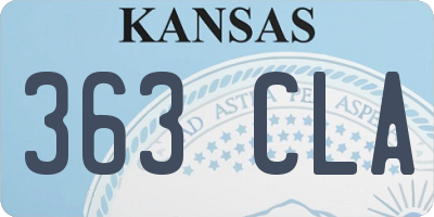 KS license plate 363CLA