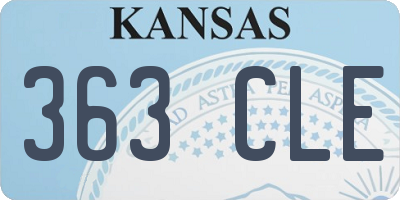 KS license plate 363CLE
