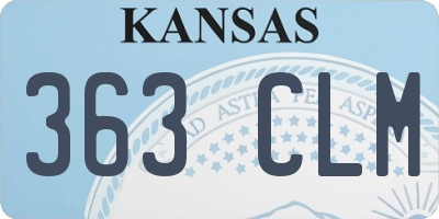 KS license plate 363CLM