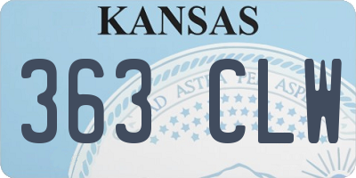 KS license plate 363CLW