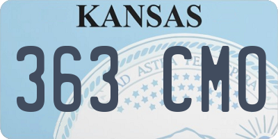 KS license plate 363CMO
