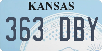 KS license plate 363DBY