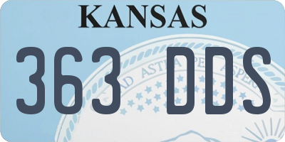 KS license plate 363DDS