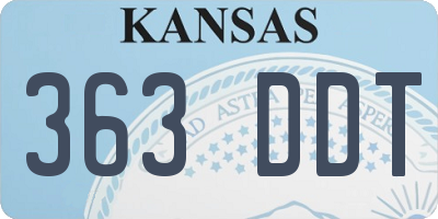 KS license plate 363DDT