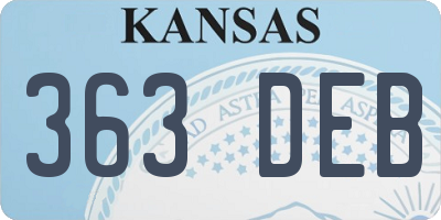 KS license plate 363DEB
