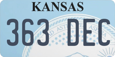 KS license plate 363DEC