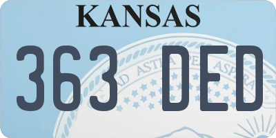 KS license plate 363DED