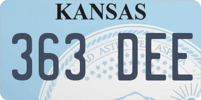 KS license plate 363DEE