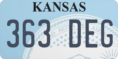 KS license plate 363DEG