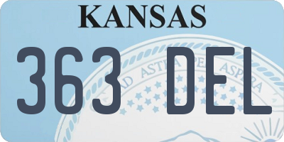 KS license plate 363DEL