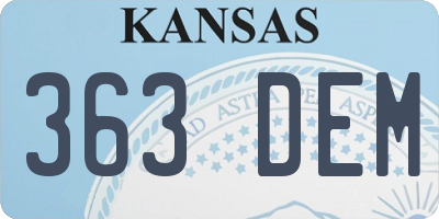 KS license plate 363DEM