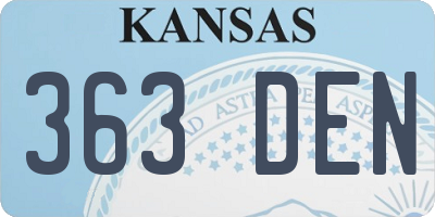 KS license plate 363DEN