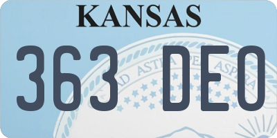 KS license plate 363DEO