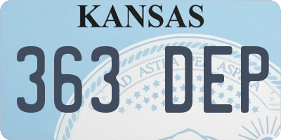 KS license plate 363DEP