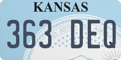 KS license plate 363DEQ