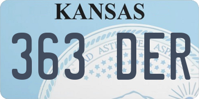 KS license plate 363DER