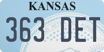 KS license plate 363DET