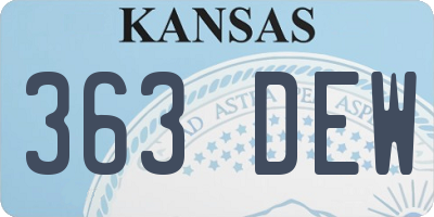 KS license plate 363DEW