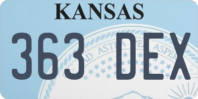 KS license plate 363DEX
