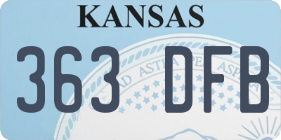 KS license plate 363DFB