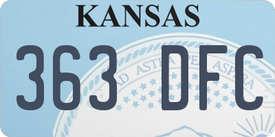 KS license plate 363DFC